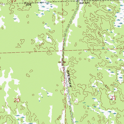 Topographic Map of Spencer-Robinson Ditch, WI
