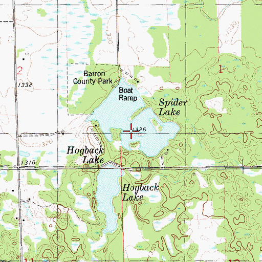 Topographic Map of Spider Lake, WI