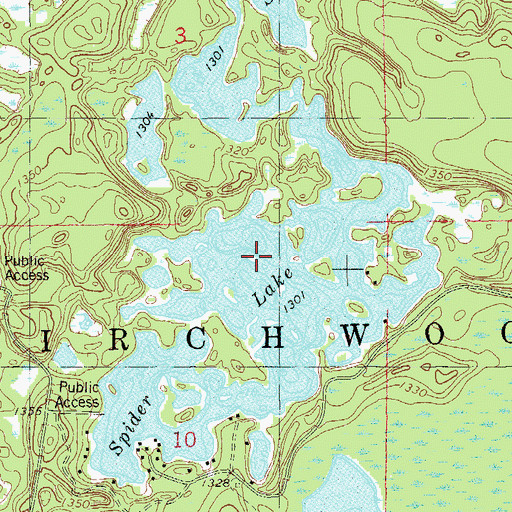 Topographic Map of Spider Lake, WI