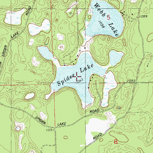 Topographic Map of Spider Lake, WI