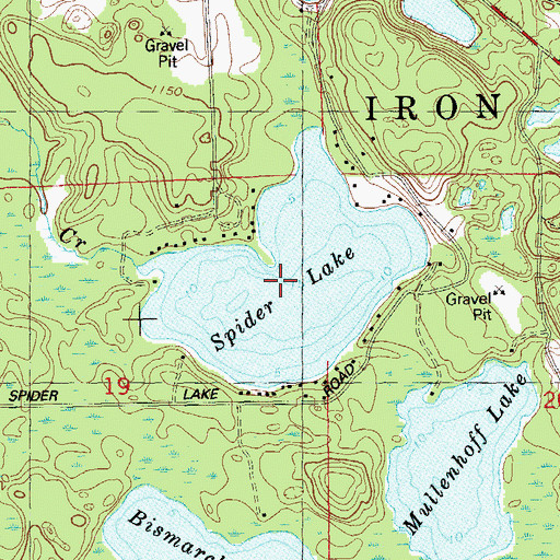 Topographic Map of Spider Lake, WI