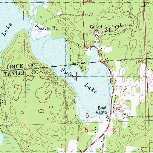 Topographic Map of Spirit Lake, WI