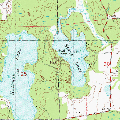Topographic Map of Spirit Park, WI