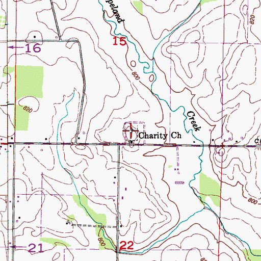 Topographic Map of Charity Cemetery, AL