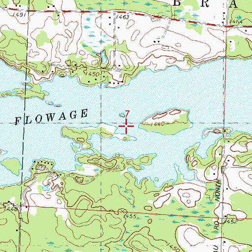 Topographic Map of Spirit River Flowage, WI