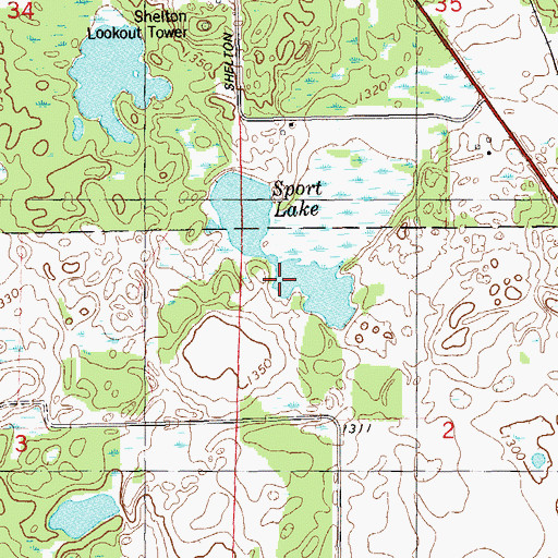 Topographic Map of Sport Lake, WI
