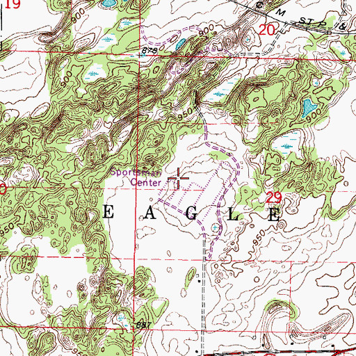 Topographic Map of Sportsman Center, WI