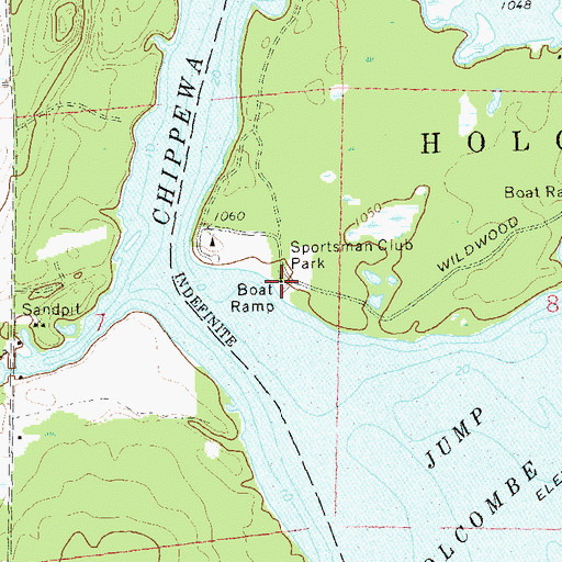 Topographic Map of Sportsman Club Park, WI