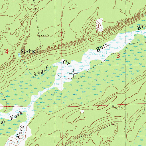 Topographic Map of Spring Angel Creek, WI