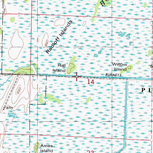 Topographic Map of Spring Brook, WI