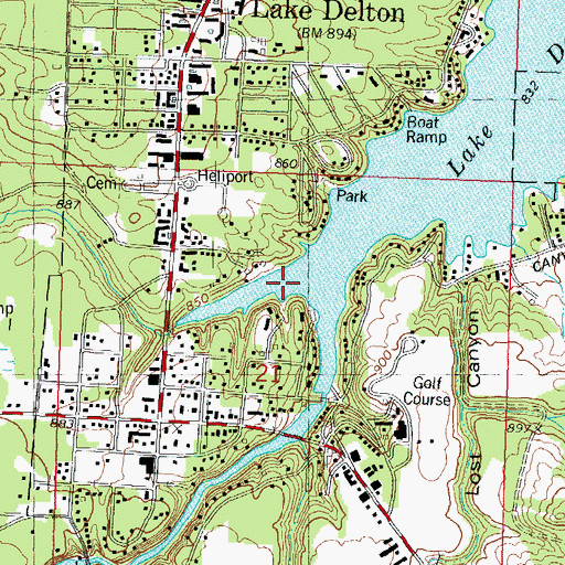Topographic Map of Spring Brook, WI