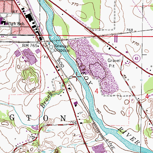 Topographic Map of Spring Brook, WI