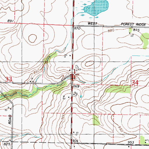Topographic Map of Spring Brook School (historical), WI