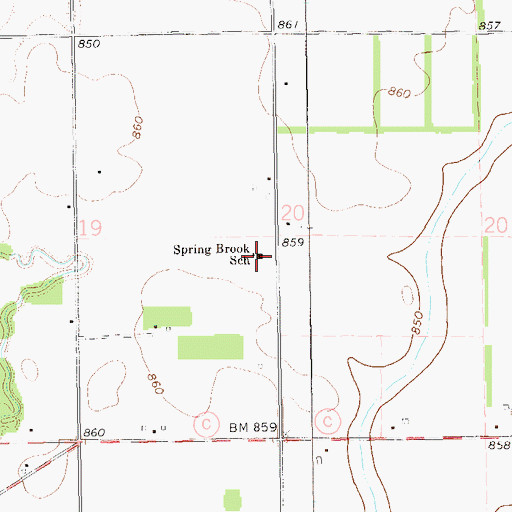 Topographic Map of Spring Brook School, WI