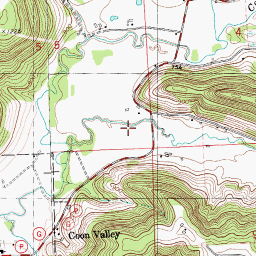 Topographic Map of Spring Coulee, WI