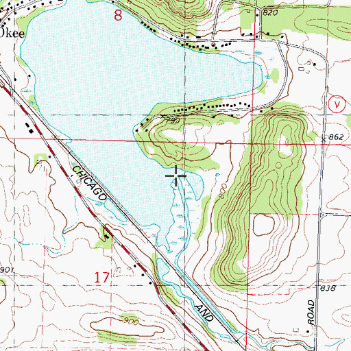 Topographic Map of Spring Creek, WI