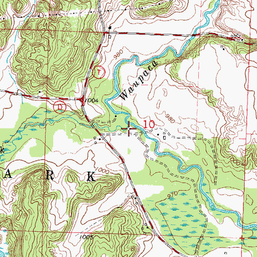 Topographic Map of Spring Creek, WI