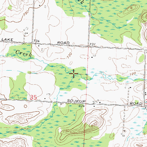 Topographic Map of Spring Creek, WI