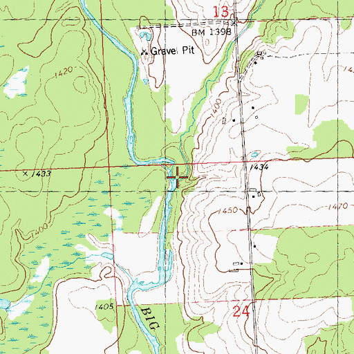 Topographic Map of Spring Creek, WI
