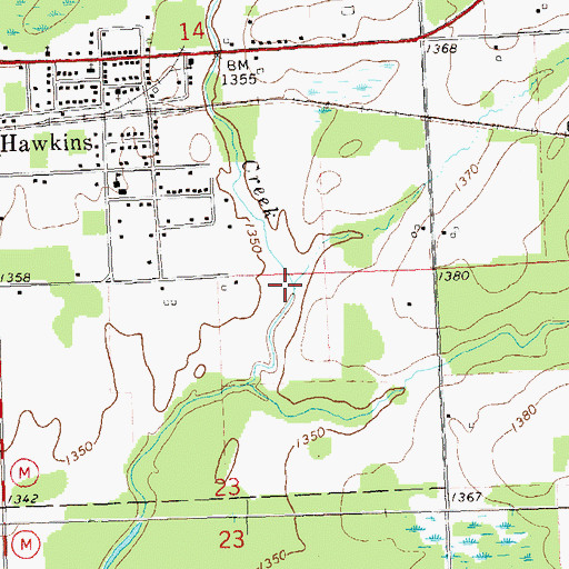 Topographic Map of Spring Creek, WI