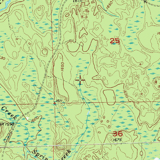 Topographic Map of Spring Creek, WI