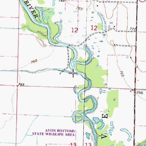 Topographic Map of Spring Creek, WI