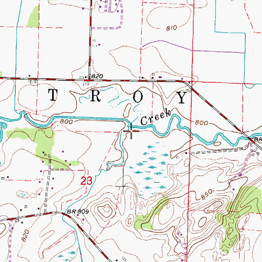 Topographic Map of Spring Creek, WI