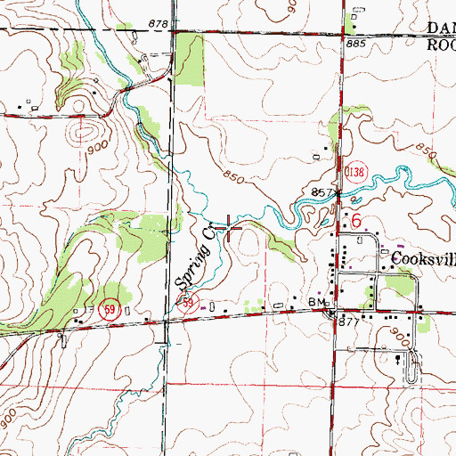 Topographic Map of Spring Creek, WI