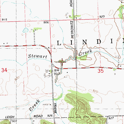 Topographic Map of Spring Creek, WI