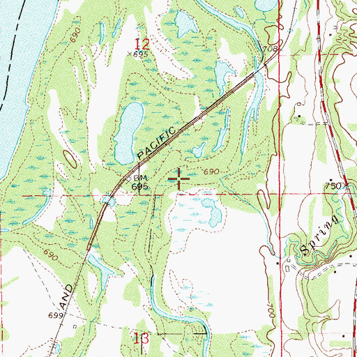 Topographic Map of Spring Creek, WI