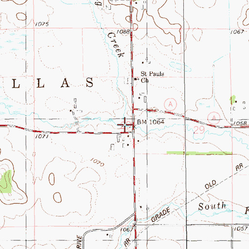 Topographic Map of Spring Creek, WI