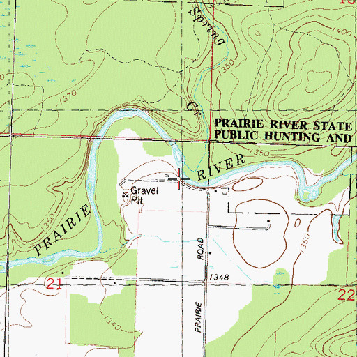 Topographic Map of Spring Creek, WI