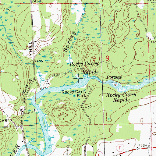 Topographic Map of Spring Creek, WI