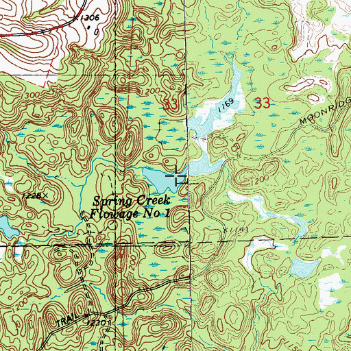 Topographic Map of Spring Creek Flowage Number One, WI