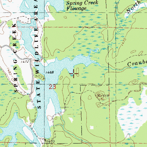 Topographic Map of Spring Creek National Wildlife Area, WI