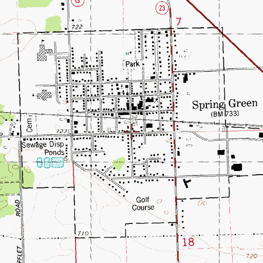 Topographic Map of Spring Green, WI