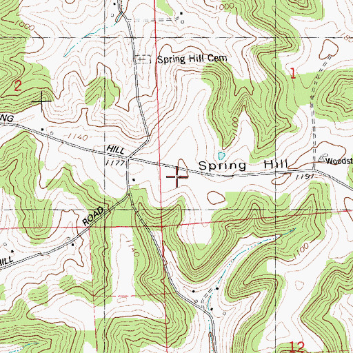 Topographic Map of Spring Hill, WI
