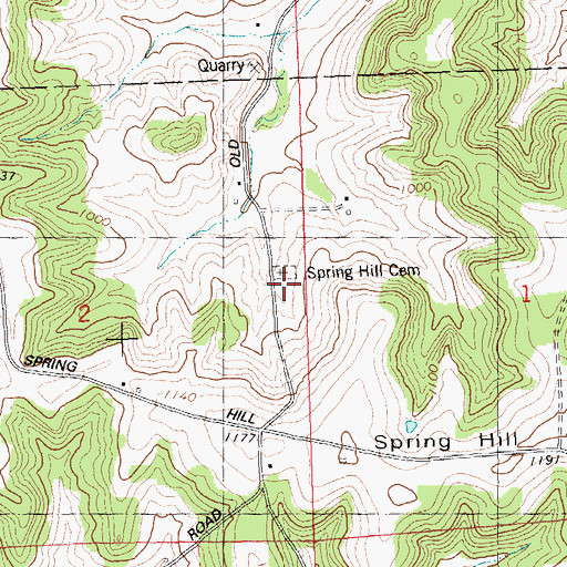 Topographic Map of Spring Hill Cemetery, WI