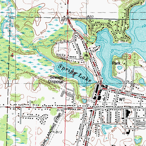 Topographic Map of Spring Lake, WI