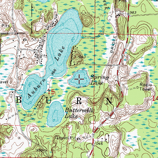 Topographic Map of Spring Lake, WI