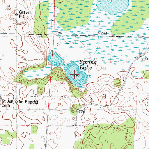 Topographic Map of Spring Lake, WI