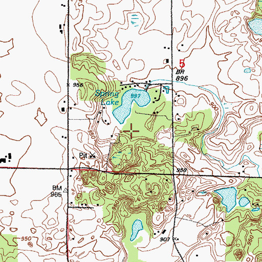 Topographic Map of Spring Lake, WI