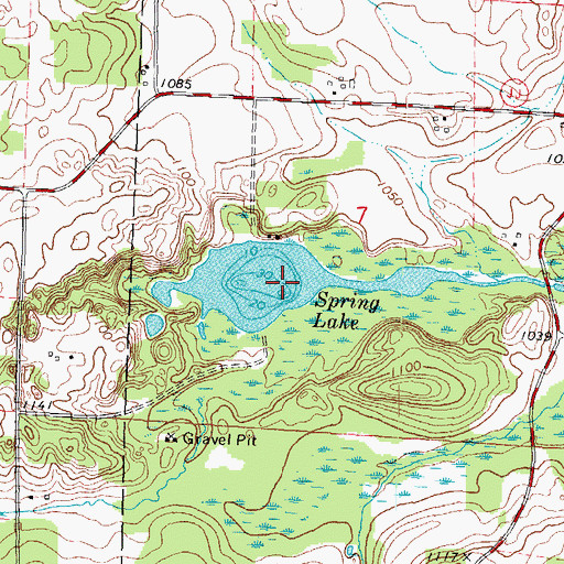 Topographic Map of Spring Lake, WI