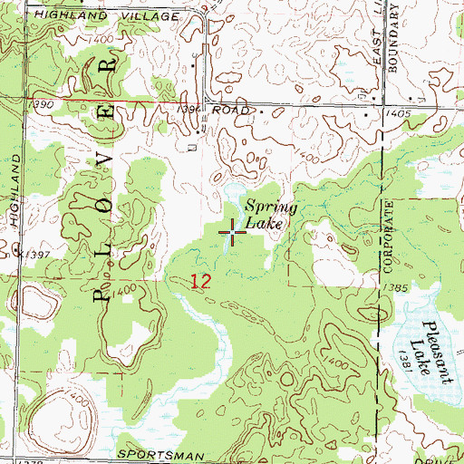 Topographic Map of Spring Lake, WI