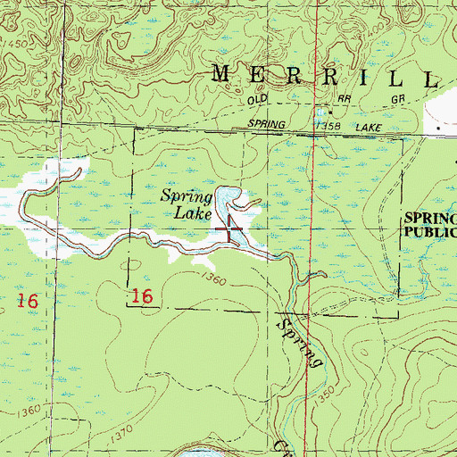Topographic Map of Spring Lake, WI