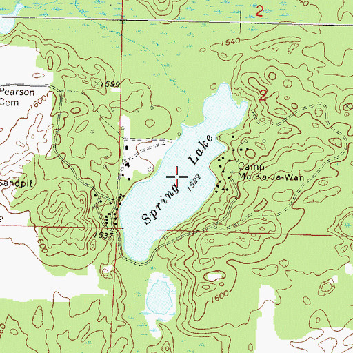 Topographic Map of Spring Lake, WI