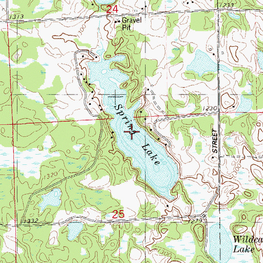 Topographic Map of Spring Lake, WI