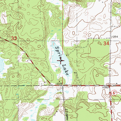 Topographic Map of Spring Lake, WI