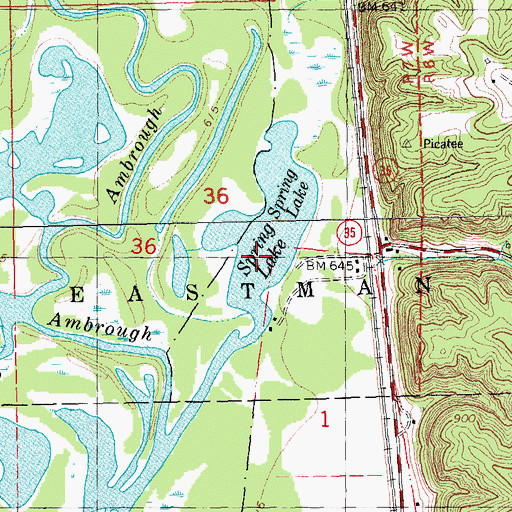 Topographic Map of Spring Lake, WI