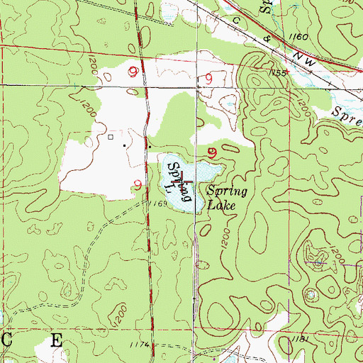 Topographic Map of Spring Lake, WI